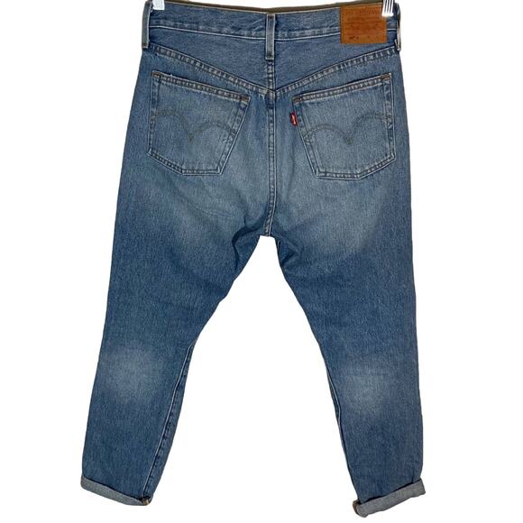 Levi's Women's 501 Skinny Jeans in Can't Touch This Medium Wash Ripped W28 L28 - Picture 4 of 16